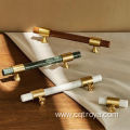 Drawer Door Pull Brass Knob Stones Marble Handles